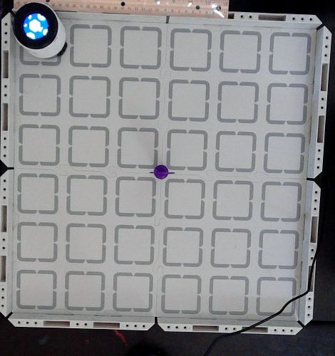 Real overhead camera, end of Model C · attempt 1: never found the tag