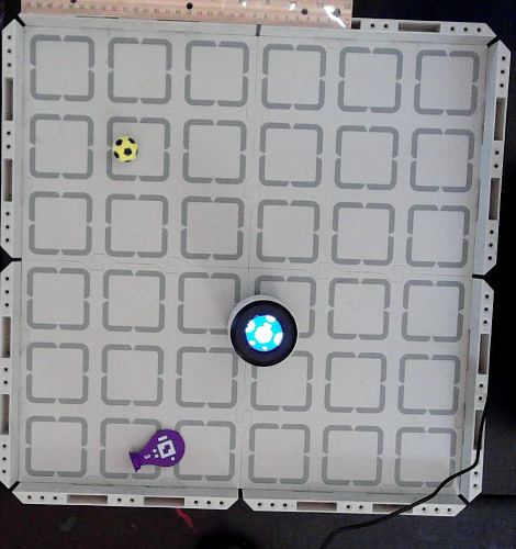 Real overhead camera, end of Model C · attempt 2: drove into the tag carrying the ball